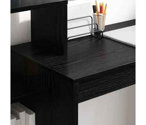 Laud Riiuliga Must Tamm 100 X 40 X 90 Cm Tehispuit Laud Riiuliga Must Tamm 100 X 40 X 90 Cm Tehispuit