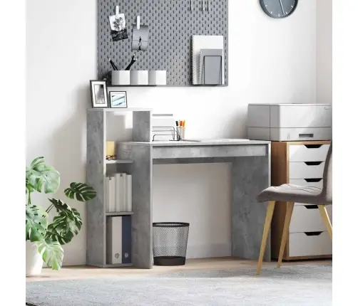 Laud Riiuliga Betoonhall 100 X 40 X 90 Cm Tehispuit