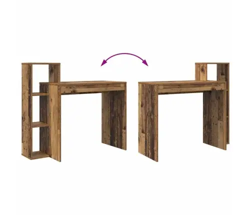 Laud Riiuliga Vana Puit 100 X 40 X 90 Cm Tehispuit