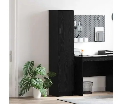 Augstais Skapītis Melns Ozols 35 X 39 X 168 Cm Vidaxl