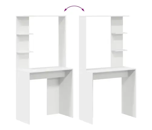 Laud Riiuliga Valge 78.5 X 37 X 154.5 Cm Tehispuit