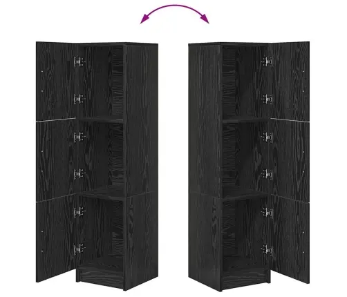 Augstais Skapis Melns Ozols 31.5 X 32 X 124 Cm Vidaxl