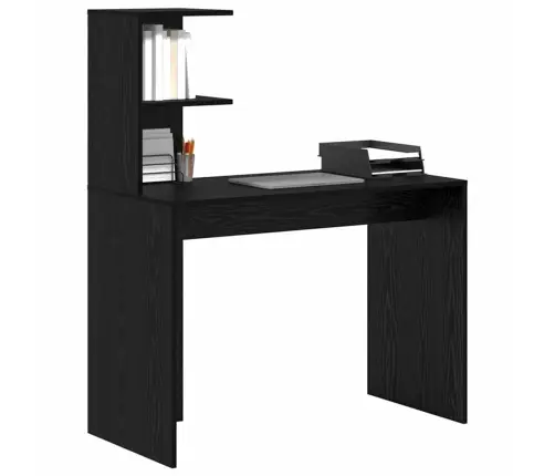 Laud Riiuliga Must Tamm 102 X 50 X 124 Cm Tehispuit