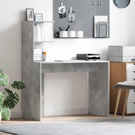 Galds Betona Pelēka 102 X 50 X 124 Cm Inženierijas Koks Vidaxl