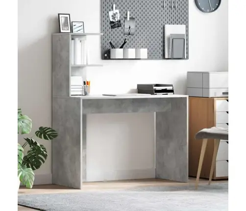 Stalas Betono Pilka 102 X 50 X 124 Cm Apdirbta Mediena