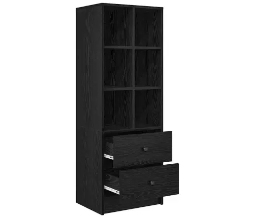Aukštas Spintelė Su Stalčių Juoda Ąžuolo 45.5 X 34 X 127 Cm