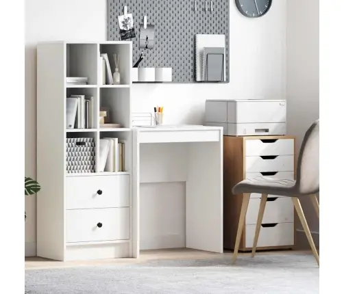Galds Balts 60 X 40 X 76 Cm Inženierijas Koks Vidaxl