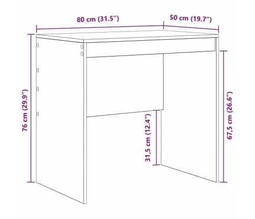 Galds Sonoma Ozols 80X50X76 Cm Inženierijas Koks Vidaxl