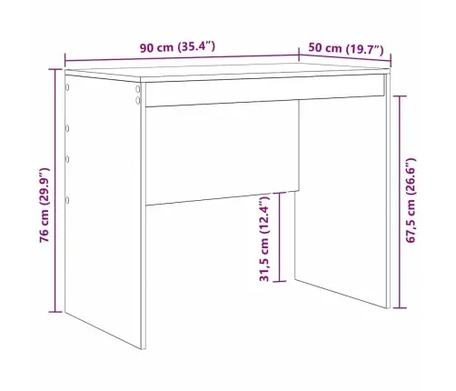 Rakstāmgalds - Vecs Koks Vecs Koks Skaidu Plātne 90 X 50 X 76 Cm Vidaxl