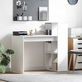 Galds Ar Plauktu Balts 108 X 55 X 103.5 Cm Inženierijas Koks Vidaxl