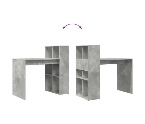 Rakstīšanas Galds Betona Pelēks Inženierijas Koks Ar Betona Apdari Vidaxl