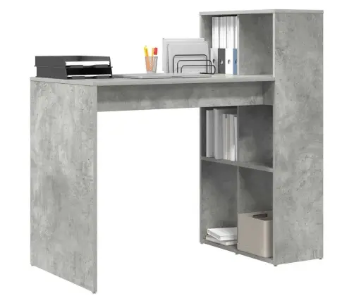 Rakstīšanas Galds Betona Pelēks Inženierijas Koks Ar Betona Apdari Vidaxl