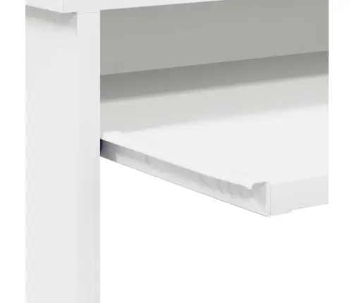 Stalas Su Lentyna Balta 106 X 40 X 88.5 Cm Apdirbta Mediena