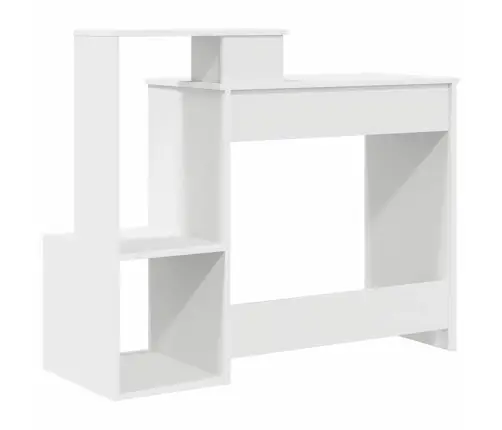 Stalas Su Lentyna Balta 106 X 40 X 88.5 Cm Apdirbta Mediena