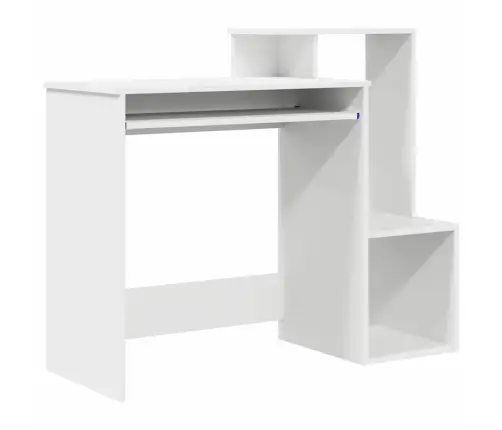 Stalas Su Lentyna Balta 106 X 40 X 88.5 Cm Apdirbta Mediena