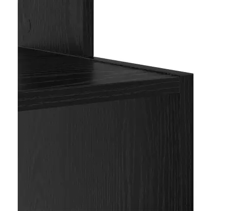 Melnā Ozola Datora Galds Melns Ozols Inženierijas Koks, Mdf Vidējs Vidaxl