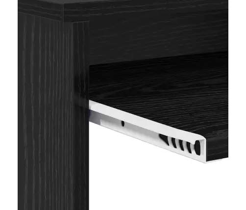 Melnā Ozola Datora Galds Melns Ozols Inženierijas Koks, Mdf Vidējs Vidaxl