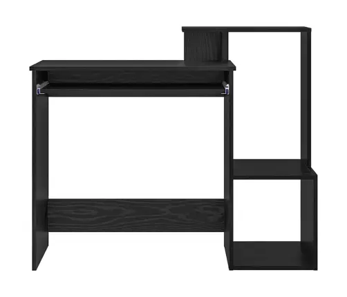 Melnā Ozola Datora Galds Melns Ozols Inženierijas Koks, Mdf Vidējs Vidaxl