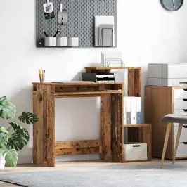 Galds Ar Plauktu Vecs Koks 106 X 40 X 88.5 Cm Inženierijas Koks Vidaxl