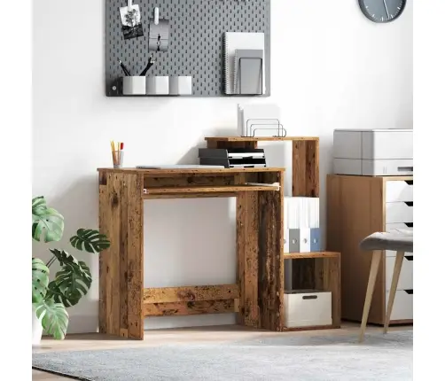 Puldilaud Riiuliga Vana Puit 106 X 40 X 88.5 Cm Tehispuit