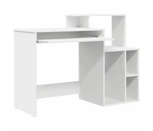 Laud Koos Hoiuruumiga Valge 120.5 X 44 X 88.5 Cm Tehispuit