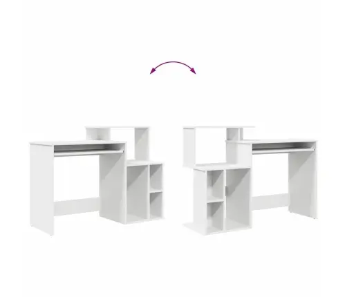 Laud Koos Hoiuruumiga Valge 120.5 X 44 X 88.5 Cm Tehispuit