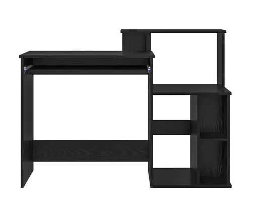 Galds Ar Uzglabāšanu Melna Ozola 120.5X44X88.5 Cm Inženierijas Koks Vidaxl