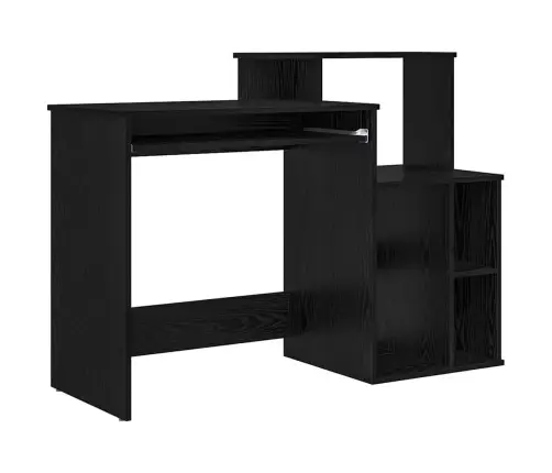 Galds Ar Uzglabāšanu Melna Ozola 120.5X44X88.5 Cm Inženierijas Koks Vidaxl