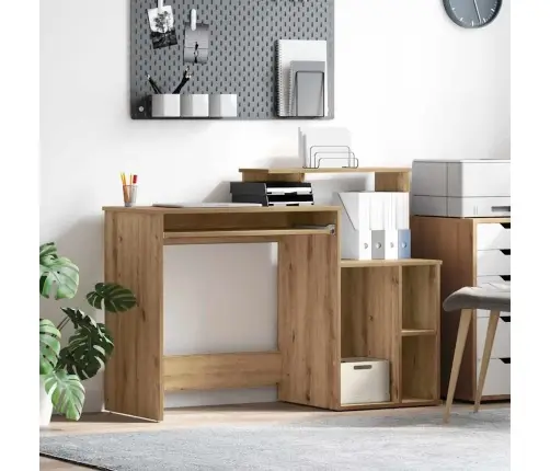 Galds Ar Uzglabāšanu Amatnieka Ozols 120.5X44X88.5 Cm Inženierijas Koks Vidaxl