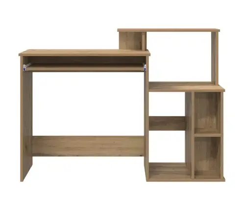 Galds Ar Uzglabāšanu Amatnieka Ozols 120.5X44X88.5 Cm Inženierijas Koks Vidaxl