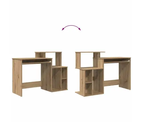 Galds Ar Uzglabāšanu Amatnieka Ozols 120.5X44X88.5 Cm Inženierijas Koks Vidaxl
