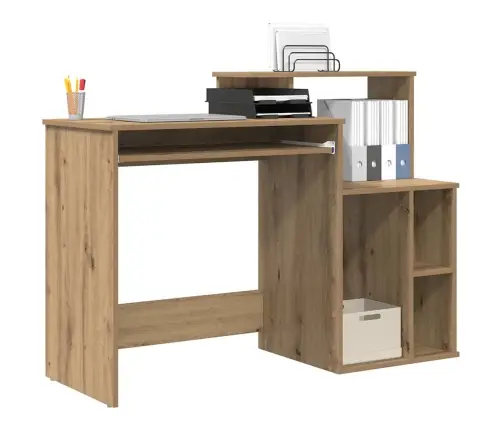 Galds Ar Uzglabāšanu Amatnieka Ozols 120.5X44X88.5 Cm Inženierijas Koks Vidaxl