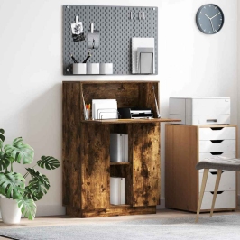 Galda Ar Plauktu Dūmakaina Ozolkoka 71.5 X 31.5 X 106.5 Cm Vidaxl