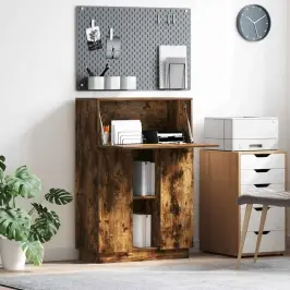 Galda Ar Plauktu Dūmakaina Ozolkoka 71.5 X 31.5 X 106.5 Cm Vidaxl