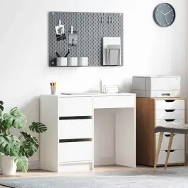 Galds Ar Atvilktni Balts 90 X 37.5 X 75 Cm Inženierijas Koks Vidaxl