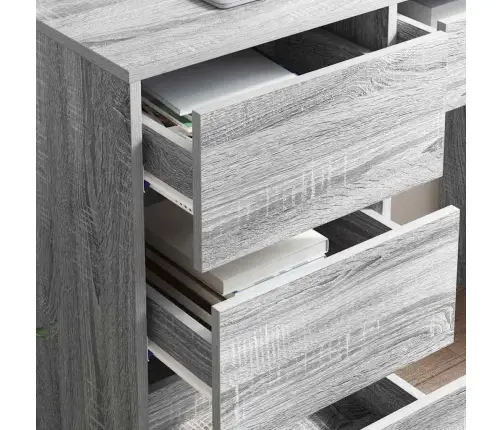 Stalas Pilkas Sonoma 90 X 37.5 X 75 Cm Apdirbta Mediena
