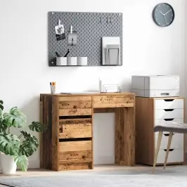Galds Ar Plauktu Vecs Koks 90 X 37.5 X 75 Cm Inženierijas Koks Vidaxl