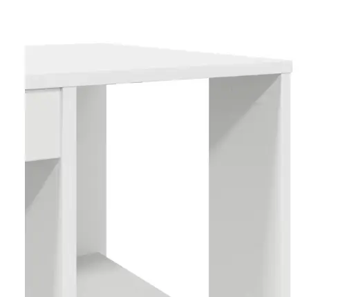 Stalas Su Lentyna Balta 130 X 50.5 X 75 Cm Apdirbta Mediena