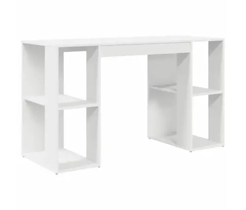 Stalas Su Lentyna Balta 130 X 50.5 X 75 Cm Apdirbta Mediena