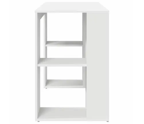 Stalas Su Lentyna Balta 130 X 50.5 X 75 Cm Apdirbta Mediena