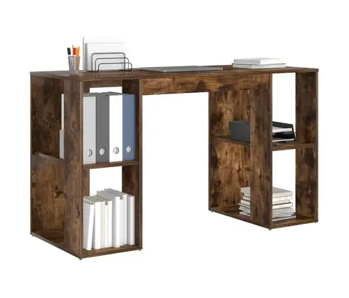 Brūnais Rakstāmgalds Dūmots Ozols Masīvkoks Vidējs Rakstāmgalds Vidaxl