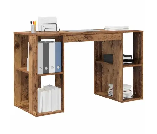 Galds Ar Uzglabāšanu Ar Plauktu Vecs Koks 130 X 50.5 X 75 Cm Vidaxl