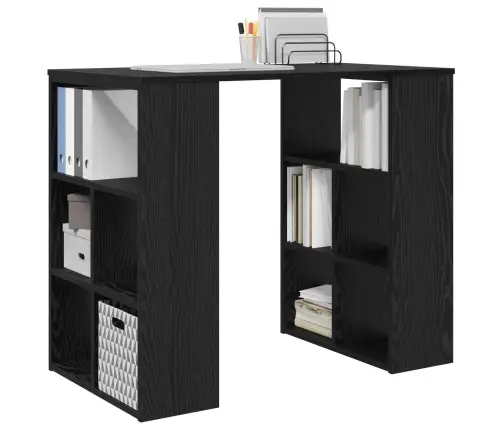 Laud Riiuliga Ladustamisega Must Tamm 90 X 50 X 75 Cm Tehispuit