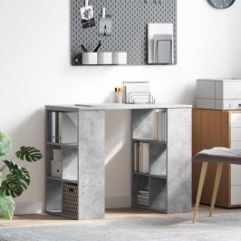 Galds Ar Plauktu Pelēka 90 X 50 X 75 Cm Inženierijas Koks Vidaxl
