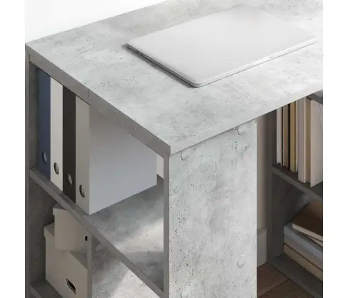 Stūra Galds Pelēks Betons Skaidu Plātnes Vidējs Uzglabāšana Vidaxl