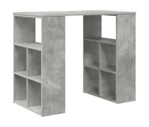 Stūra Galds Pelēks Betons Skaidu Plātnes Vidējs Uzglabāšana Vidaxl
