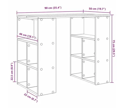 Stūra Galds Pelēks Betons Skaidu Plātnes Vidējs Uzglabāšana Vidaxl