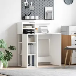 Laud Hoiuruumiga Riiuliga Valge 90 X 48 X 101.5 Cm Tehispuit