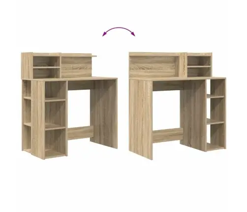 Galds Ar Glabāšanu Ar Plauktu Sonomas Ozola 90 X 48 X 101.5 Cm Vidaxl