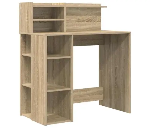 Galds Ar Glabāšanu Ar Plauktu Sonomas Ozola 90 X 48 X 101.5 Cm Vidaxl